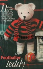 Knitting Pattern/Instructions To Make Vintage Footballer Teddy Bear Toy.