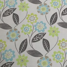 GlobalTex 'Santa Maria' Cotton Fabric Curtain Upholstery, Lime Green/Cream