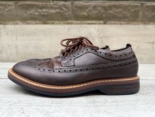Mens Clarks Pitny Limit Brown Leather Derby Lace Brogue Shoes Size 6 39.5 Formal