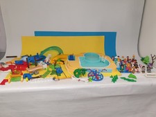 Retro Playmobil Aqua Water Park Swimming Pool + Playmobil Toy Figures INCOMPLETE