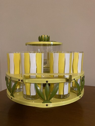 Vintage glass lemonade set - vintage,