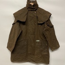 Wax Coat Mens M Wax Jacket Shoulder Cape Long Line Waterproof Outback Vintage