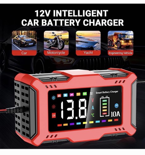 Car battery charger amp - charger,, 10-amp