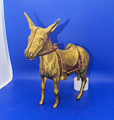 Gold tone metal donkey - tone,