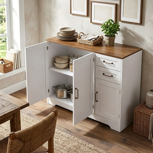 White buffet sideboard cabinet - white,