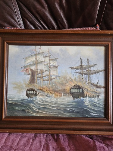 Canvas oil painting naval - canvas,