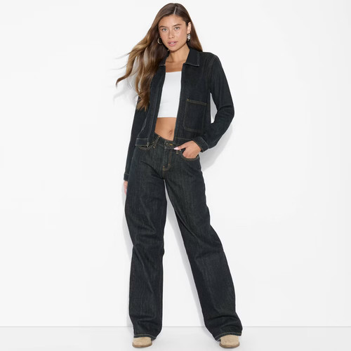 Women denim utility jacket - denim,