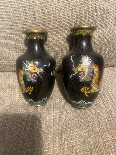 Pair vintage cloisonné - pair,