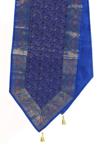 Blue indian table runner - blue,