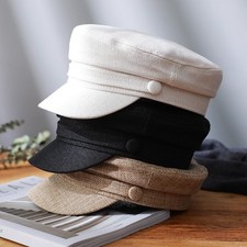 Cap Hat Fishing Sailor Mariner Breton Classic Vintage Women Men Cotton Linen