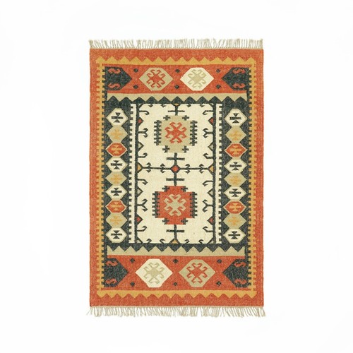 Kilim rug dhurrie wool jute - wool,