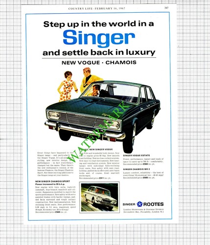Singer vogue car advert - singer,