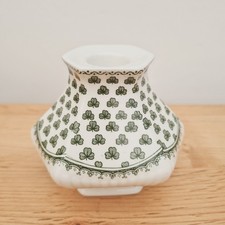 Adams Lincoln Green Candlestick Holder, Shamrock Design 80s