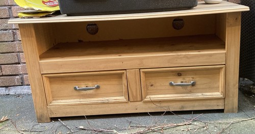 Used solid pine media unit - used,