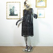 Vintage 1930s Black Silk