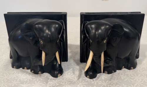 Vintage hand carved black wood - hand,