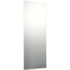 120 x 45cm Rect. Bev Mirror with Pre-Drilled Holes & Chrome Cap Wall Fix