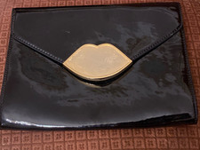 Lulu Guinness Vintage Black Patent Clutch Bag