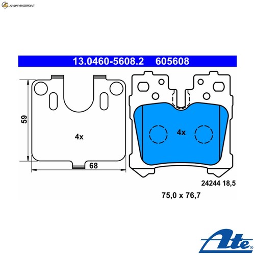 Brake pad set - , disc