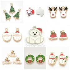 Enamel Christmas Charms Pendants Jewellery Making Xmas ENAM