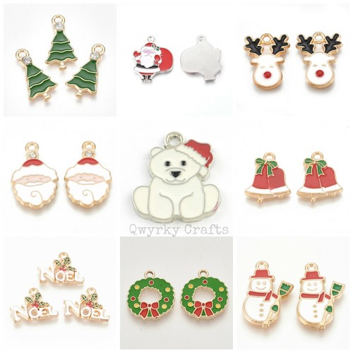 Enamel christmas charms - enamel,
