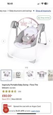 Ingenuity Comfort Baby Swing with Music, Folds Pink Flora  Boucher 