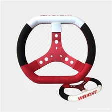 SWRD Wright W019D Steering Wheel 320mm Black/Red Suede Go Kart Racing