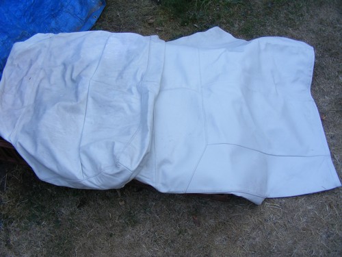 Cream leather piece 90cm x - ,