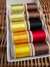 Pearsalls Stout Floss Silks for fly tying - 10 wood spools - mixed colours