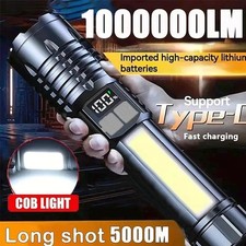 990000000Lumens High Powered Super Bright Flashlight LED Rechargeable Torch Lamp