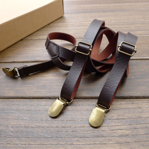 Vintage leather braces - vintage,