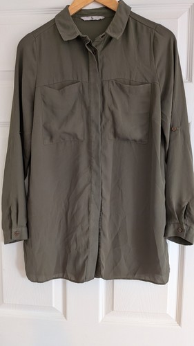 Khaki utility shirt blouse - khaki,
