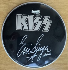 Kiss Eric Singer Signed Drum Head 2010 Sonic Boom Tour