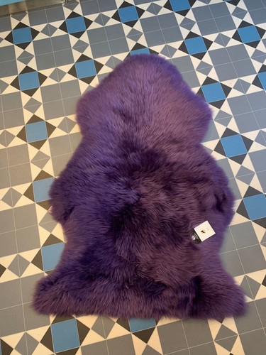 Deep purple sheepskin rug - purple, real