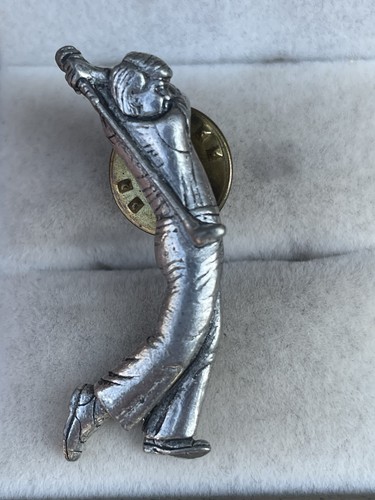 Brown pewter golf - golf, brooch