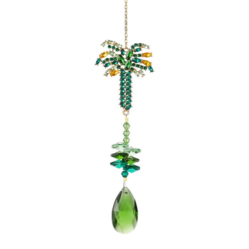 Green crystal wind chime - crystal,