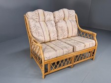 Vintage Canework 2 Seat Settee 1980s Conservatory Chic EB9217 M2SS