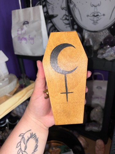 Wooden coffin trinket - wooden, box