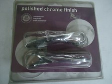 Curved Internal Chrome Door Handles Set on Rose - Polished Chrome Lot084
