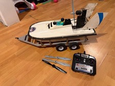 Radio controlled air boat setup duplex with custom built trailer 