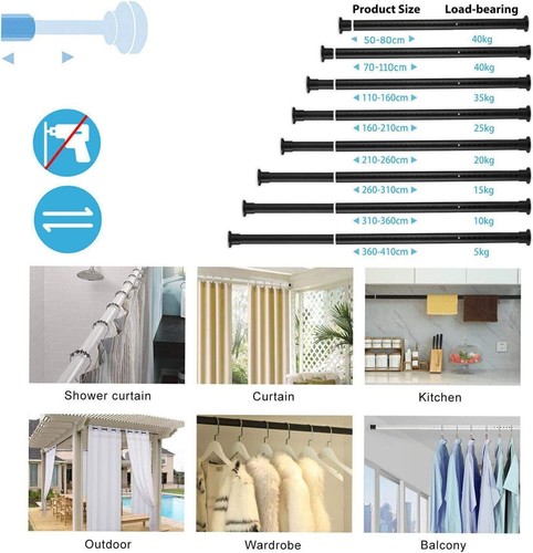 Heavy duty tension rod shower - rod,