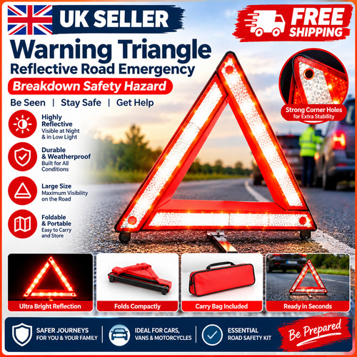 Large warning car triangle - car,