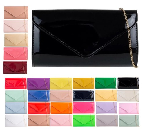 Ladies patent leather clutch - patent,