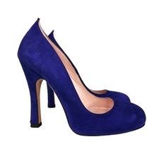 Agent Provocateur Womens Dark Blue Suede Heels Size UK 4