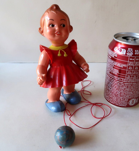 Mechanical toy ball - ball, girl