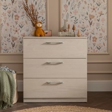 Baby Dresser Changer - Freya Coastal White Changing Table with 3 Drawers