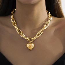 Link Chain Necklace Heart