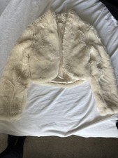 Monsoon cream faux fur bolero