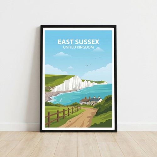 East sussex travel - poster, wall