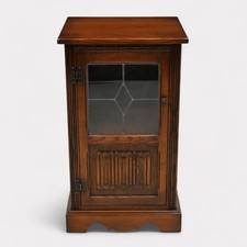 Old Charm Hi Fi/Record Cabinet 1 Adjustable Shelf Tudor Brown FREE UK Delivery